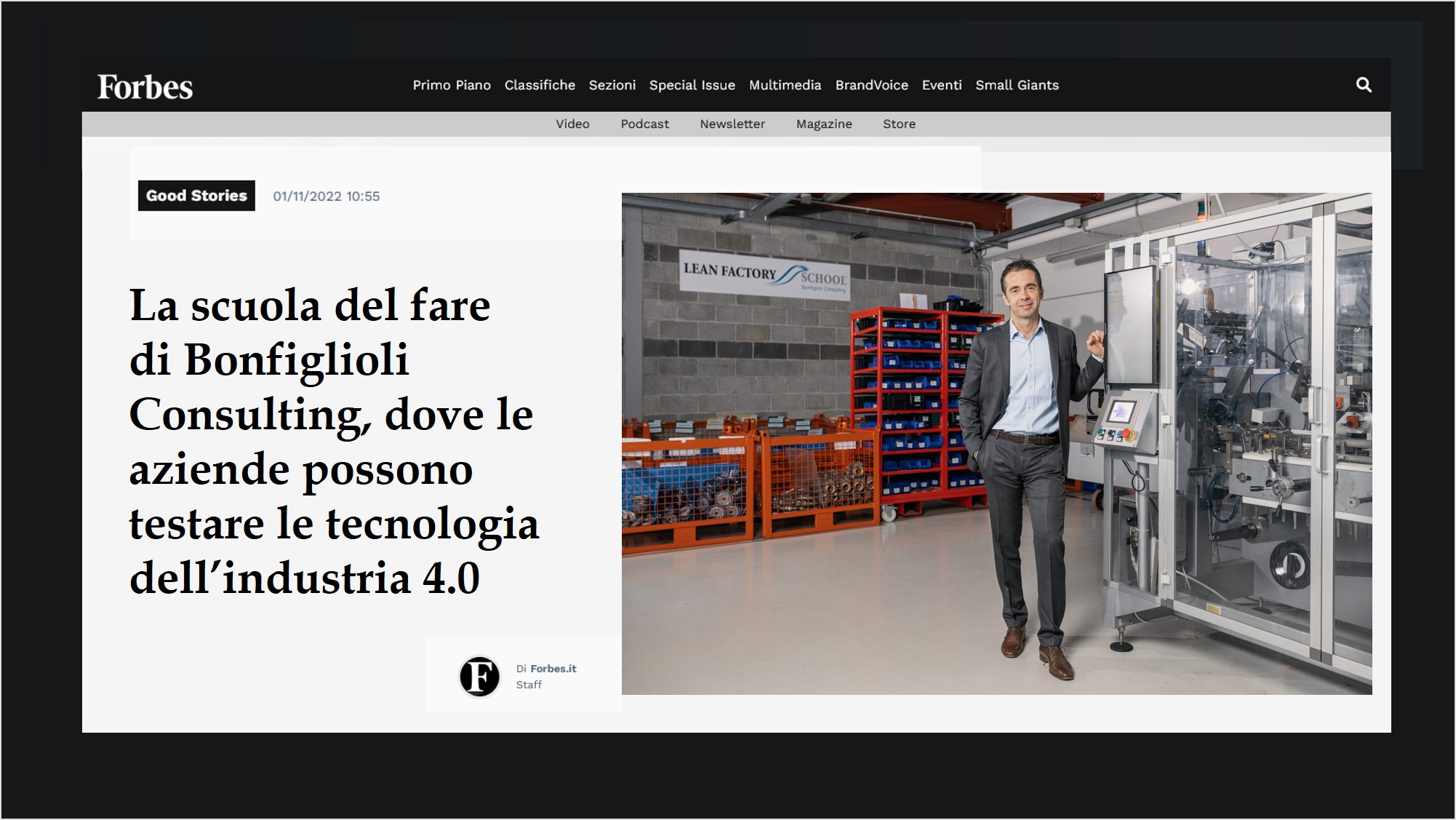 FORBES.IT | La scuola del fare di Bonfiglioli Consulting, dove le aziende possono testare le tecnologie dell’industria 4.0