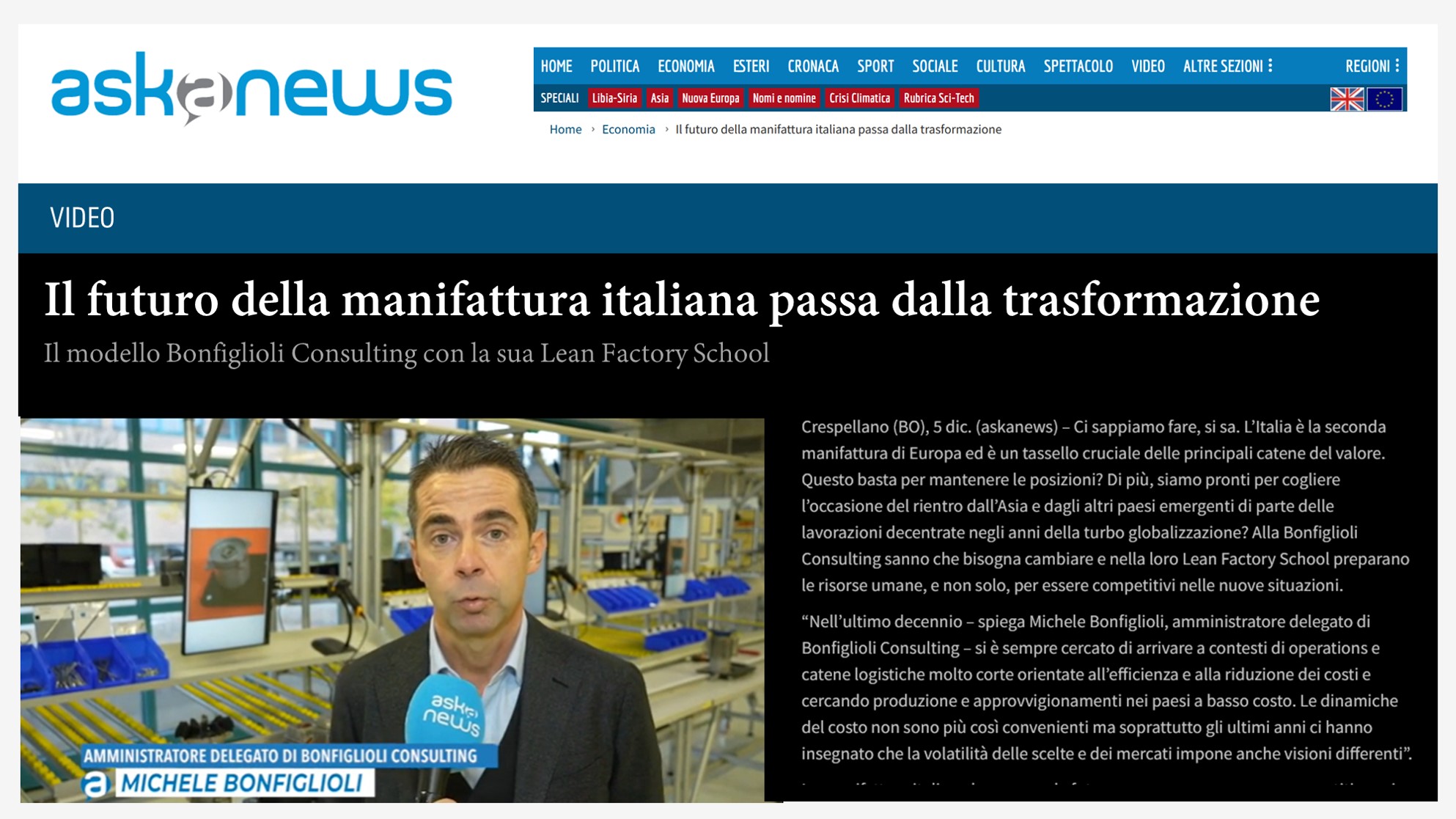 askanews | The future of Italian manufacturing passes through transformation