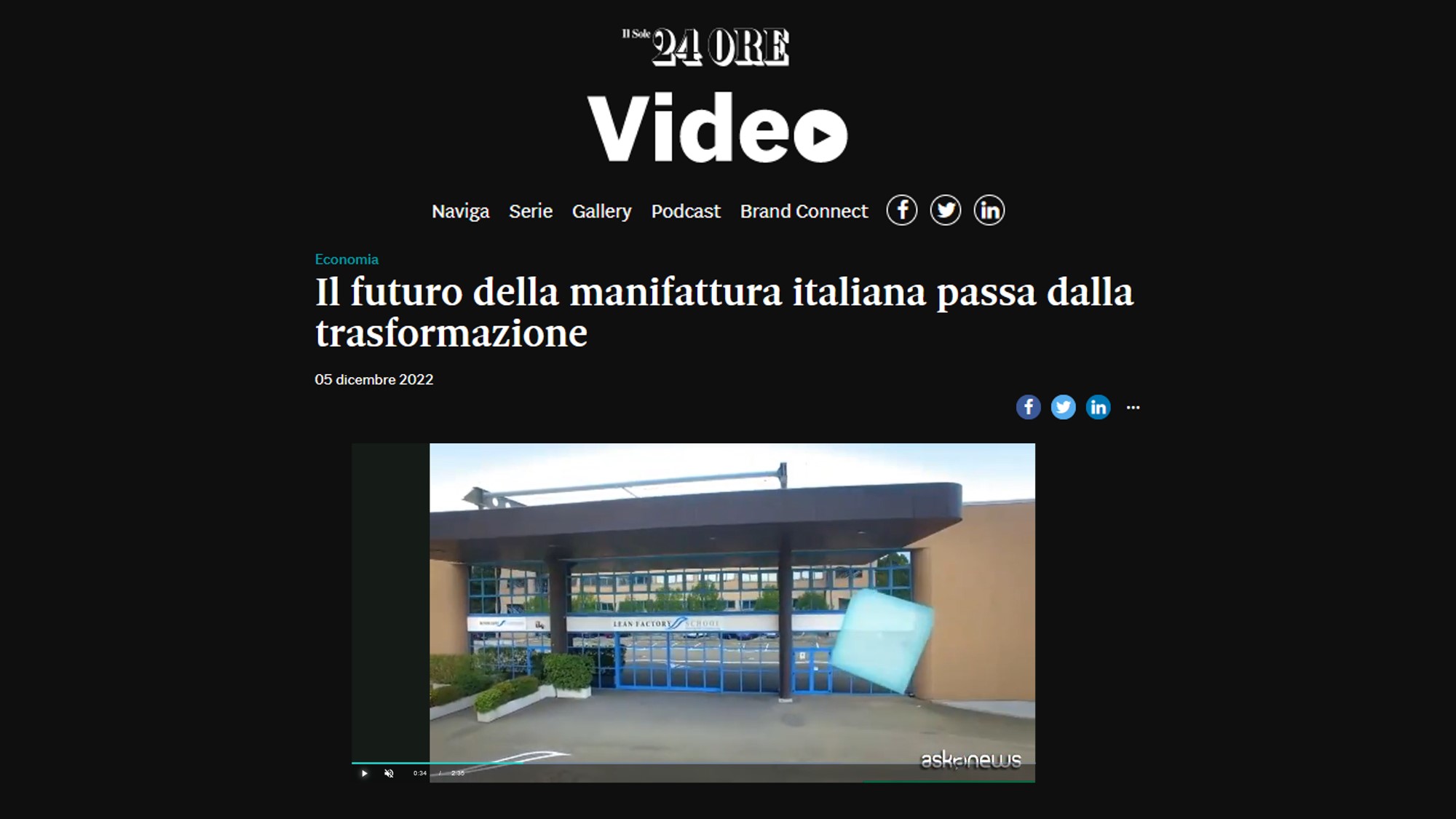 The Sole24Ore Video | The future of Italian manufacturing passes through transformation