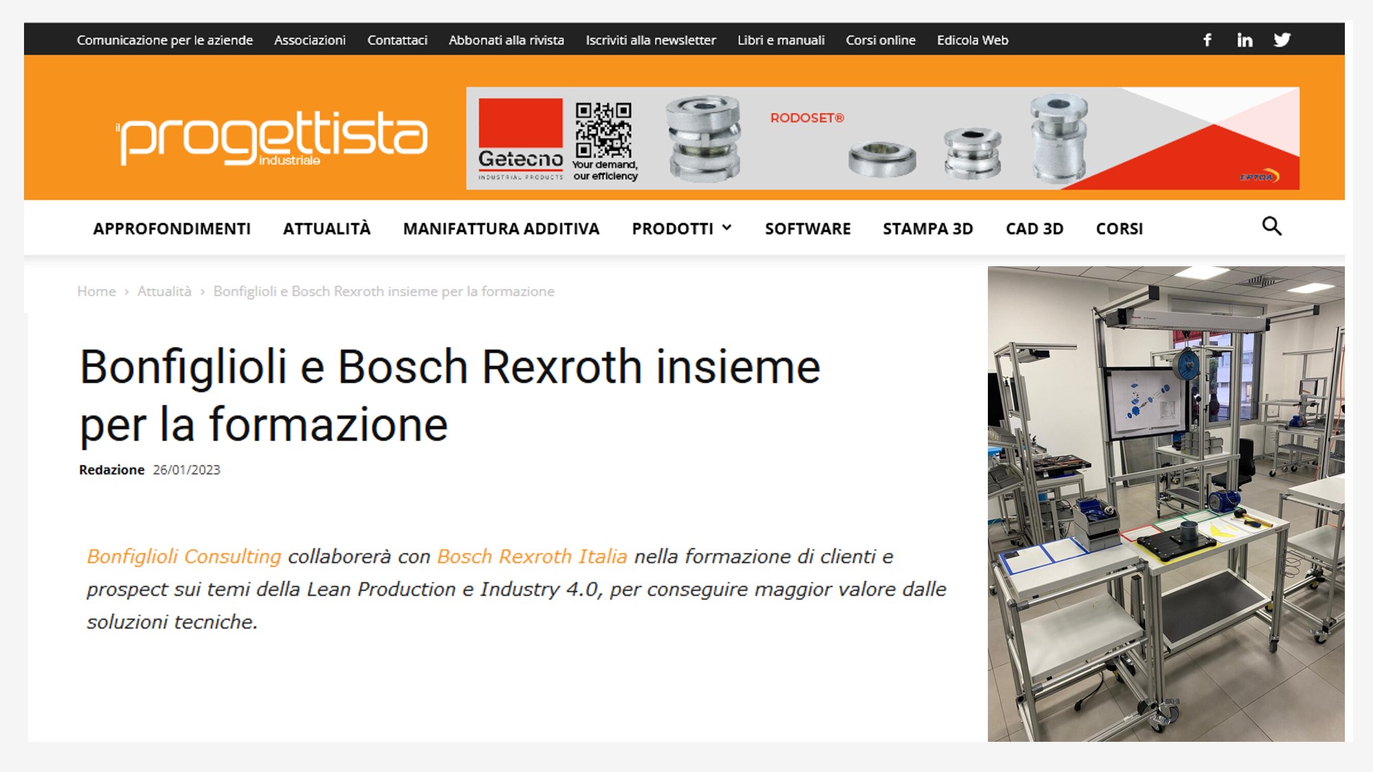 ILPROGETTISTA INDUSTRIALE.IT | Bonfiglioli and Bosch Rexroth together for training