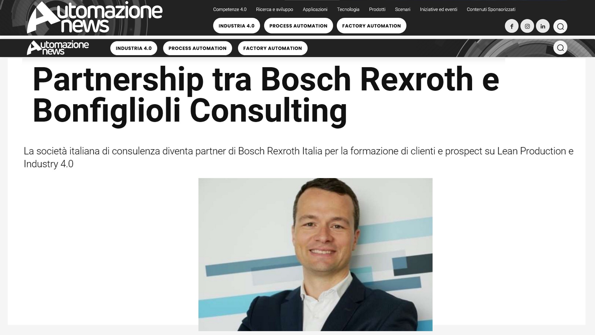 AUTOMAZIONENEWS.IT | Partnership between Bosch Rexroth and Bonfiglioli Consulting