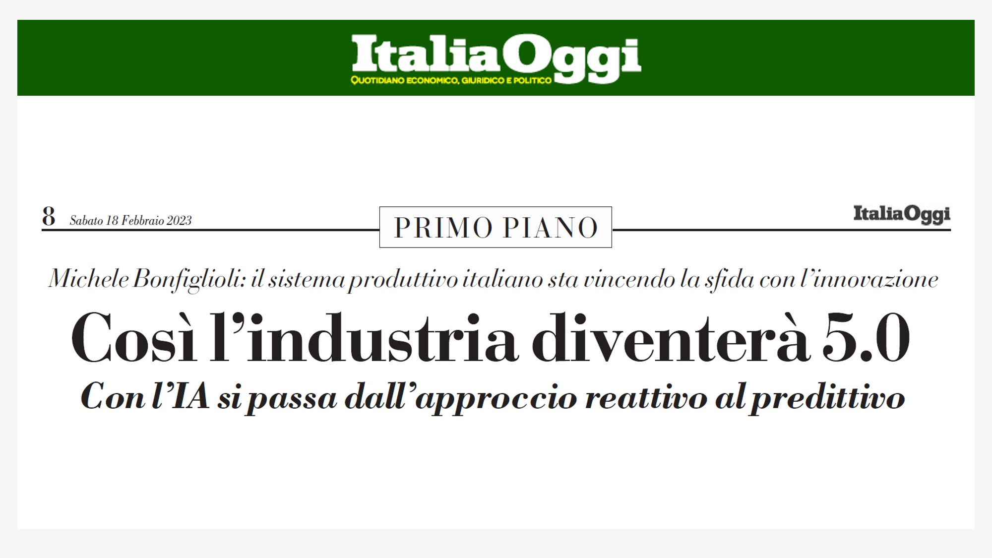 ITALY TODAY | So industry will become 5.0