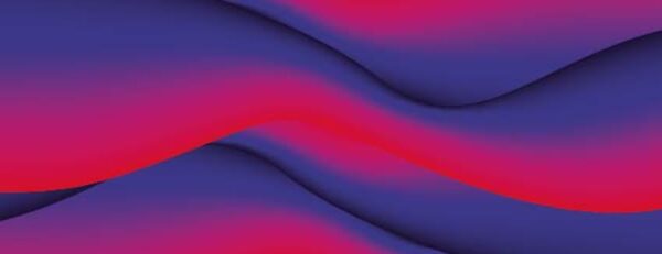 Immagine astratta con morbide fasce ondulate di viola e rosa che si fondono in un motivo fluido, snello e ondulato. Le delicate transizioni di colore creano movimento e profondità di livello mondiale.