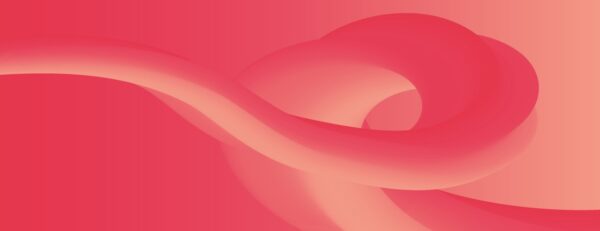 Uno sfondo sfumato rosa e rosso astratto e uniforme, con una forma attorcigliata, simile a un nastro, che attraversa l'immagine, simboleggiando l'eccellenza operativa attraverso il suo movimento e la sua fluidità senza soluzione di continuità.