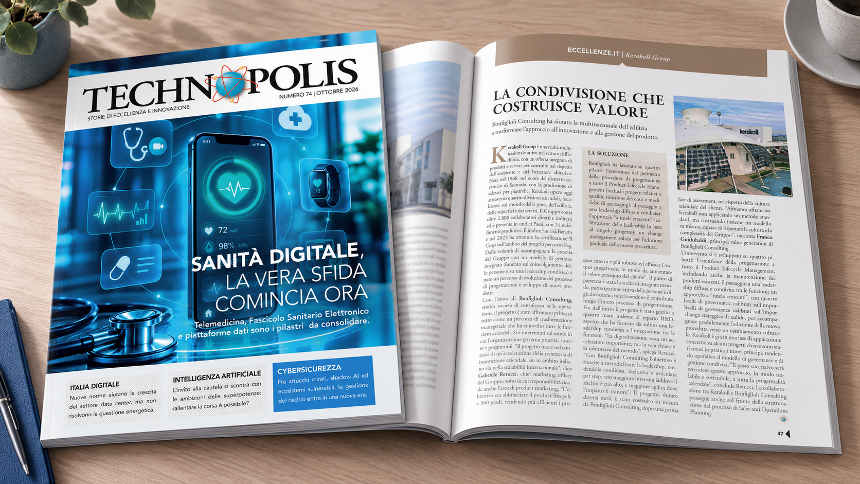 Browse the October 2026 issue of Technopolis magazine, which contains an in-depth article on digital health and a case study by Bonfiglioli Consulting.